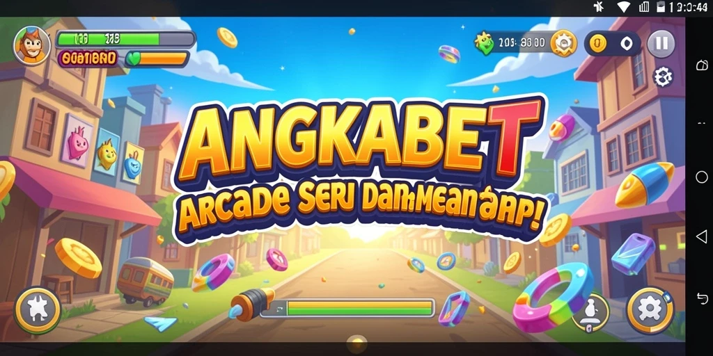 Screenshot gameplay seru dari ANGKABET yang menggambarkan tantangan Arcade.