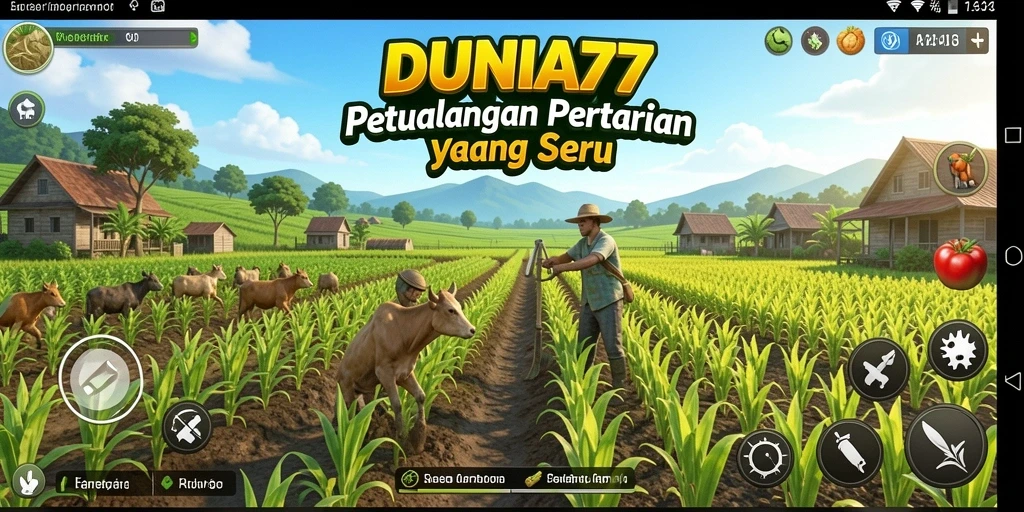 Tampilan gameplay DUNIA77 yang menarik dan penuh warna.