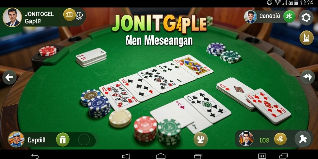 Screenshot JONITOGEL menampilkan serunya gameplay Gaple.