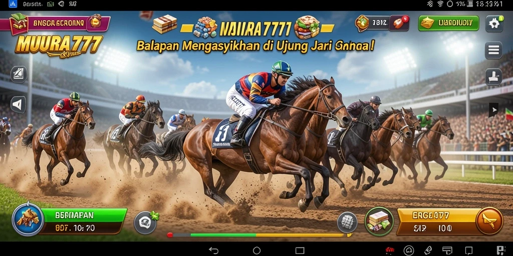Screenshot utama MUARA777 menampilkan aksi balapan yang mendebarkan.