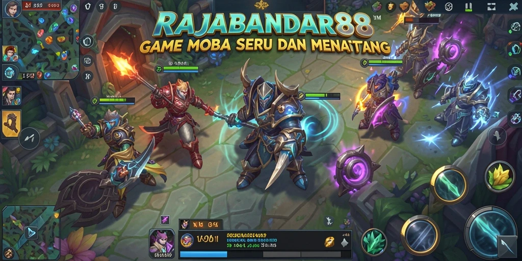 Tampilan gameplay seru di RAJABANDAR88 yang menampilkan pertempuran tim.