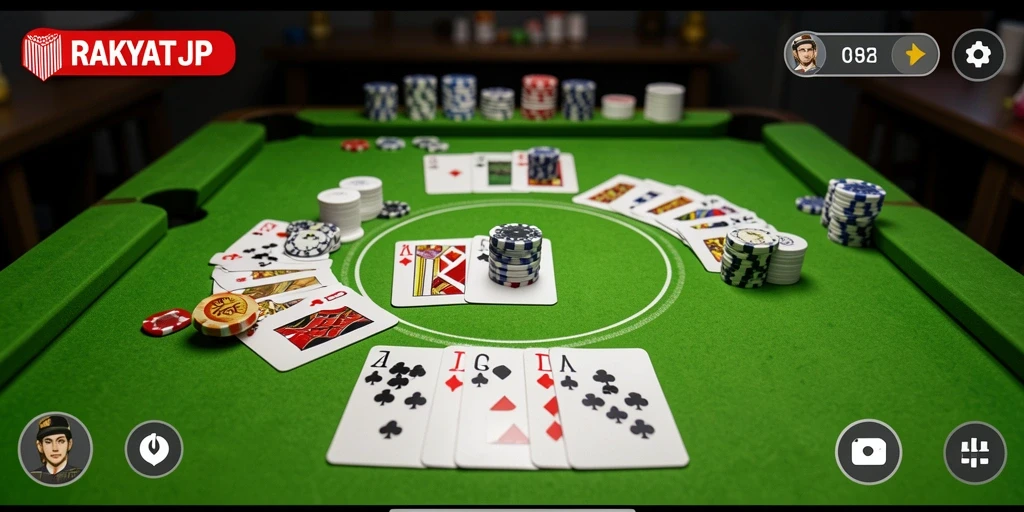 Tampilan gameplay seru RAKYATJP saat bermain Gaple.