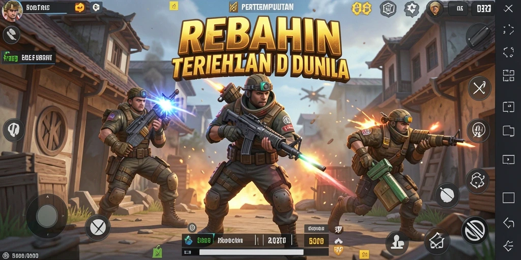 Tampilan gameplay menegangkan di REBAHIN dengan aksi Battle Royale.