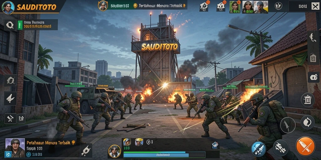 Screenshot gameplay SAUDITOTO menunjukkan momen seru saat membangun menara pertahanan.